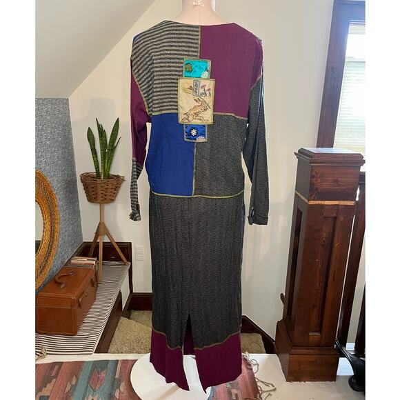 Surya Art To Wear Mixed Media patchwork Skirt & Top Set Size S Teachercore - Picture 10 of 12